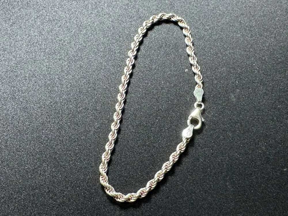 925 Sterling Silver 6.75 Rope Bracelet